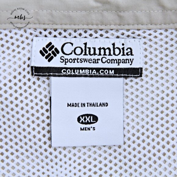 Columbia PFG Vented Embroidered Short Sleeve Fishing Shirt Tan Men XXL - Picture 12 of 12